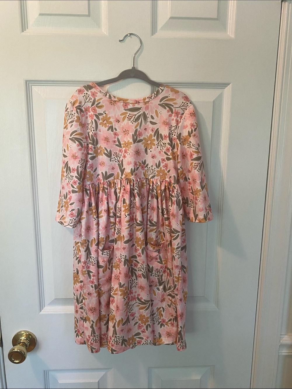 Mila and Rose Pretty Peachy 3/4 Sleeve Pocket Twirl Dress size 5/6